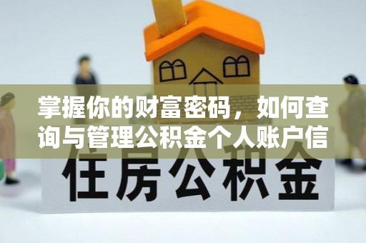 平邑掌握你的财富密码，如何查询与管理公积金个人账户信息