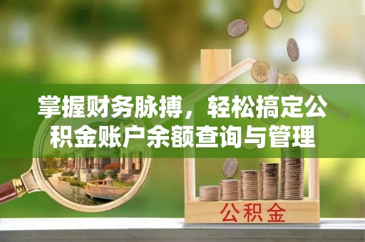 平邑掌握财务脉搏，轻松搞定公积金账户余额查询与管理