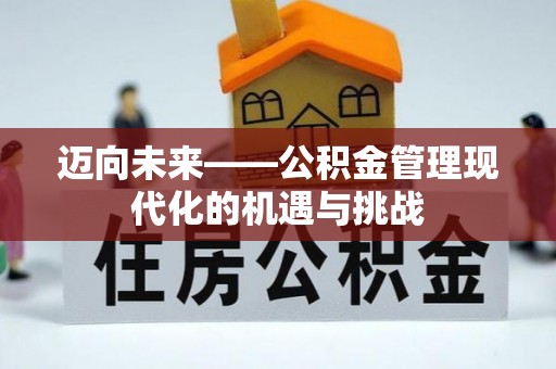 平邑迈向未来——公积金管理现代化的机遇与挑战