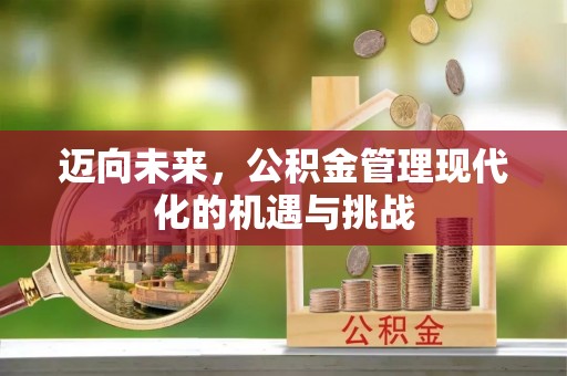 平邑迈向未来，公积金管理现代化的机遇与挑战